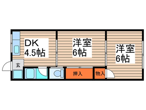 パ－クハイツＡ棟の物件間取画像